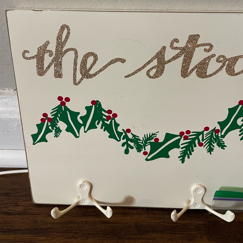 Decorative Christmas stocking rack coat hooks